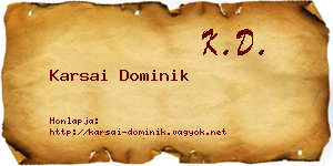 Karsai Dominik névjegykártya