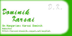 dominik karsai business card